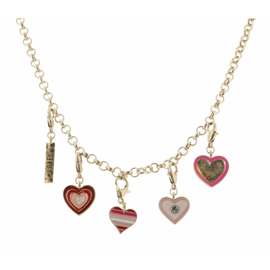 Kids 14" "Love" and Coordinating Removable Charms Necklace, 3" Ext