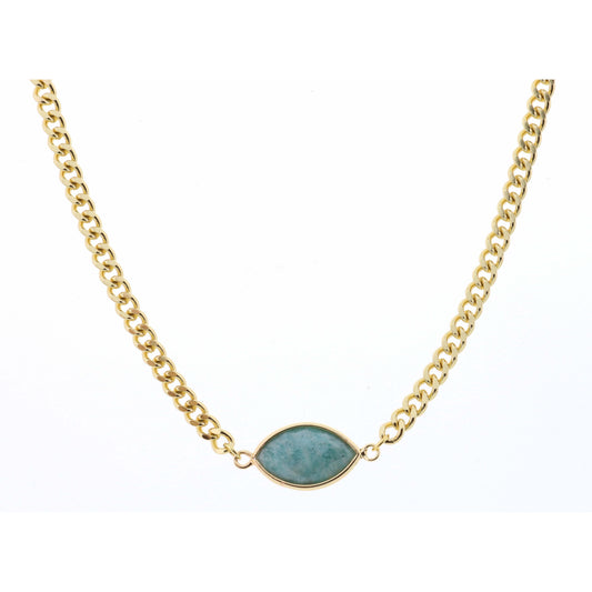 18" Amazonite Marquise on Curb Chain Necklace