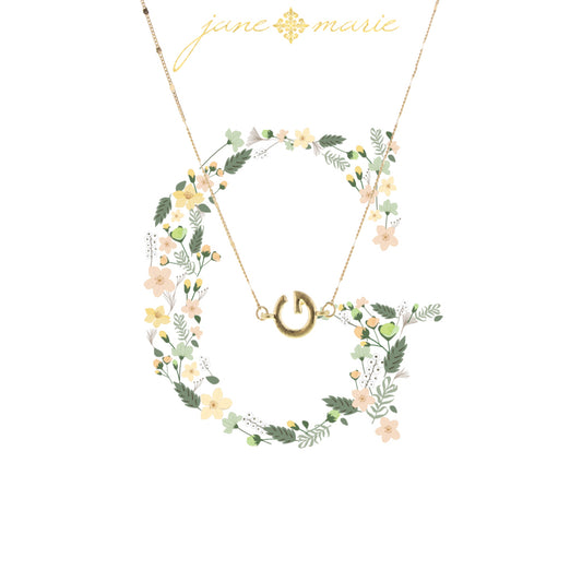 16" Block "G" Initial on Disc Chain Necklace, 3" Ext