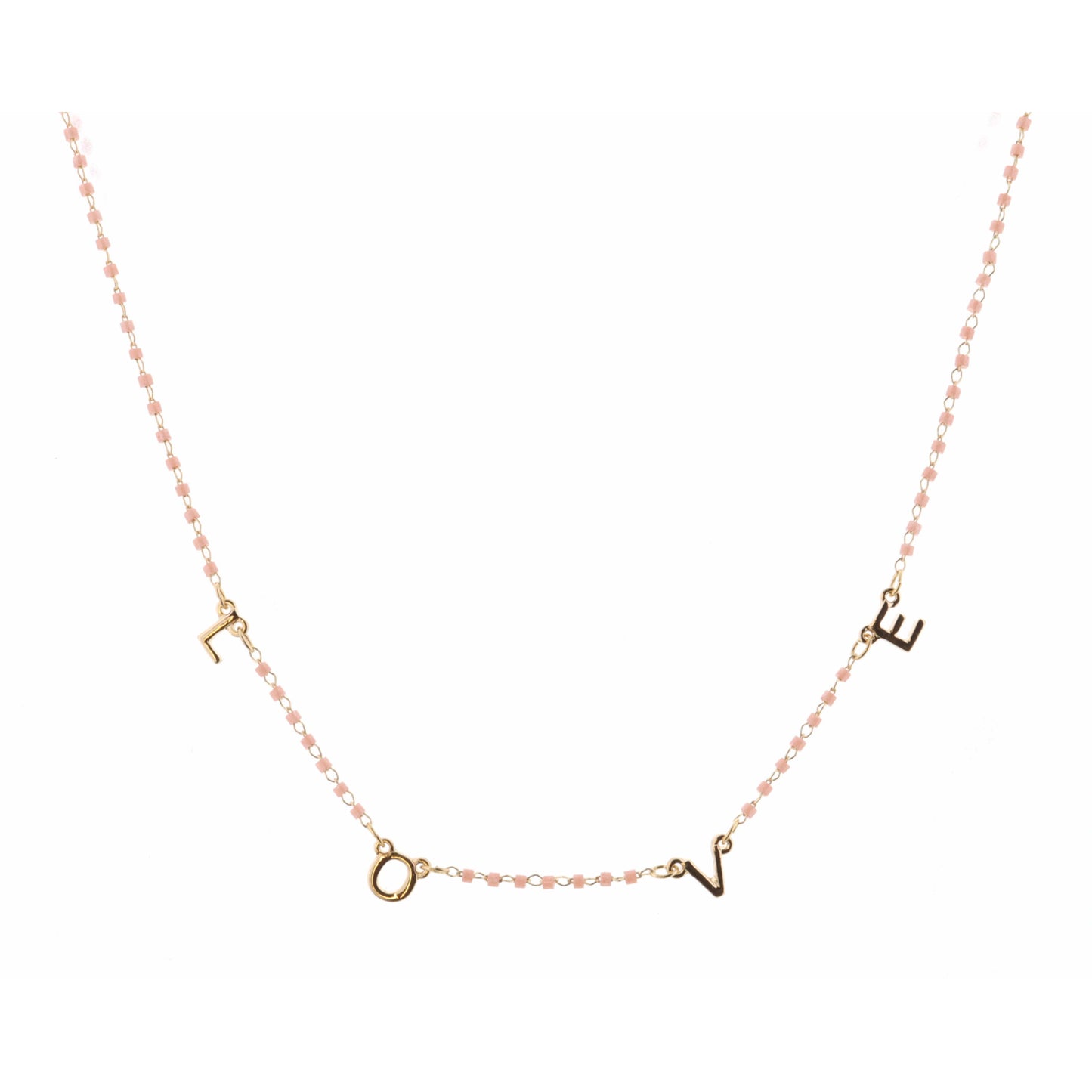 16" Faceted Pink Love Necklace, 3" Ext