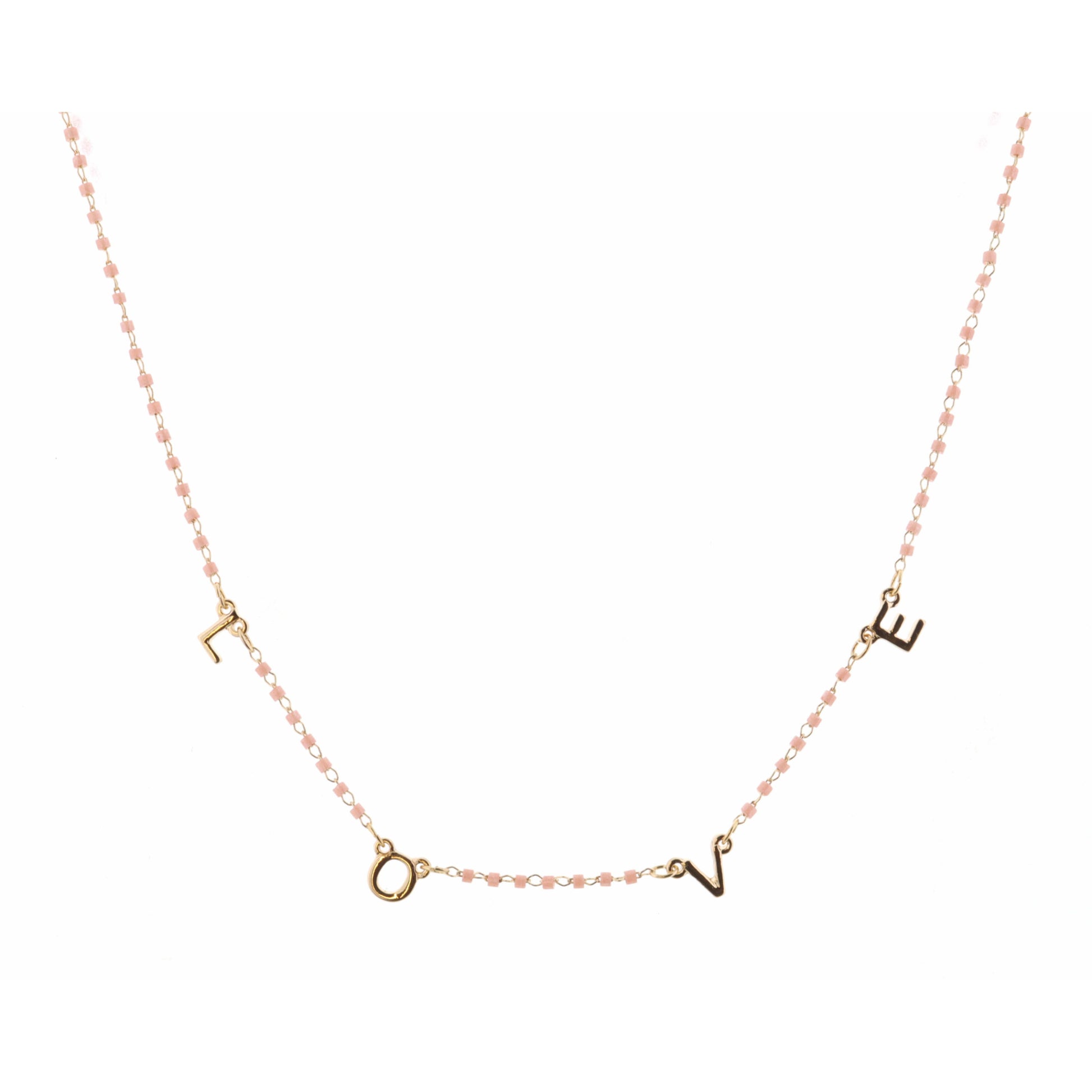 16" Faceted Pink Love Necklace, 3" Ext
