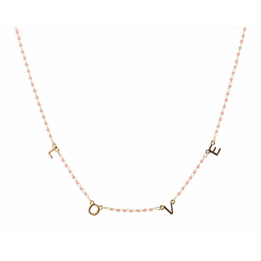 16" Faceted Pink Love Necklace, 3" Ext