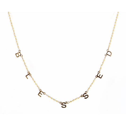 16" Faceted Champagne Blessed Necklace, 3" Ext