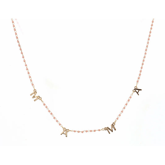 16" Faceted Pink Mama Necklace, 3" Ext