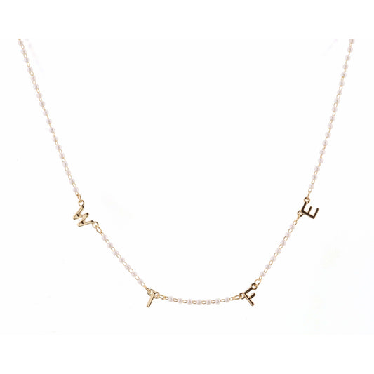 16" Faceted Pearl Wife Necklace, 3" Ext