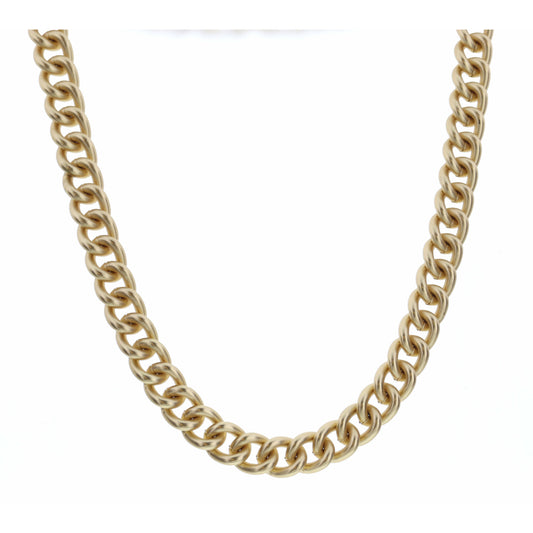 16" Gold Curb Chain Necklace , 3" Ext