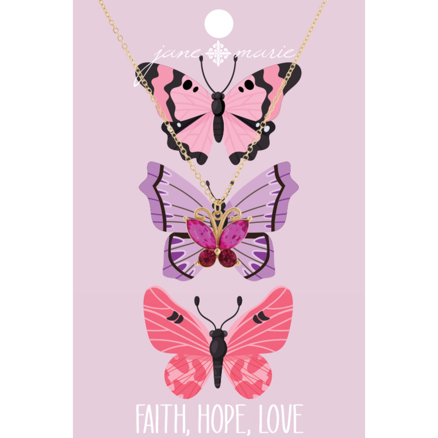 Kids 14" Hot Pink Butterfly Necklace, 2" Ext