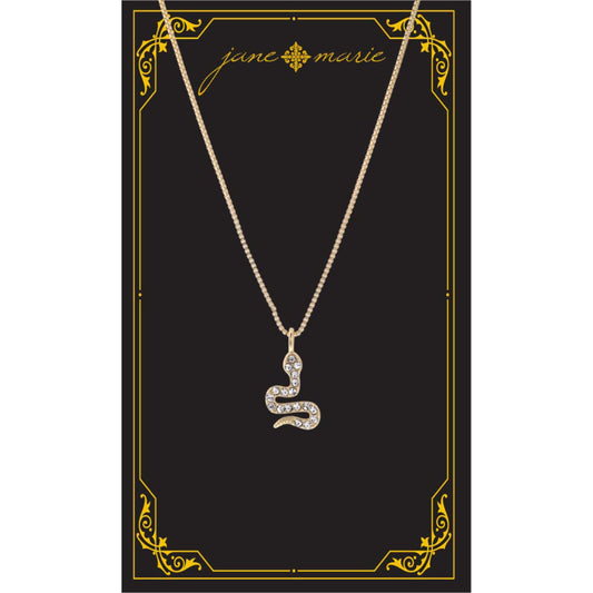 16" Clear Crystal Snake  Necklace, , 3" Ext