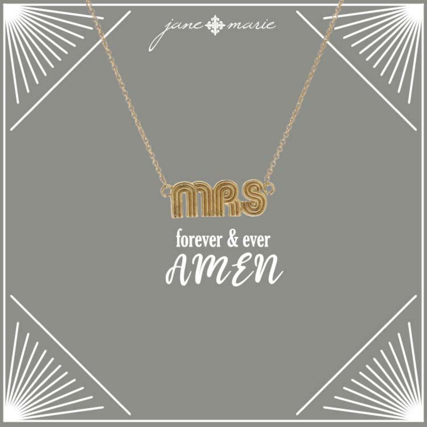 16" Gold "Mrs" Necklace, 3" Ext