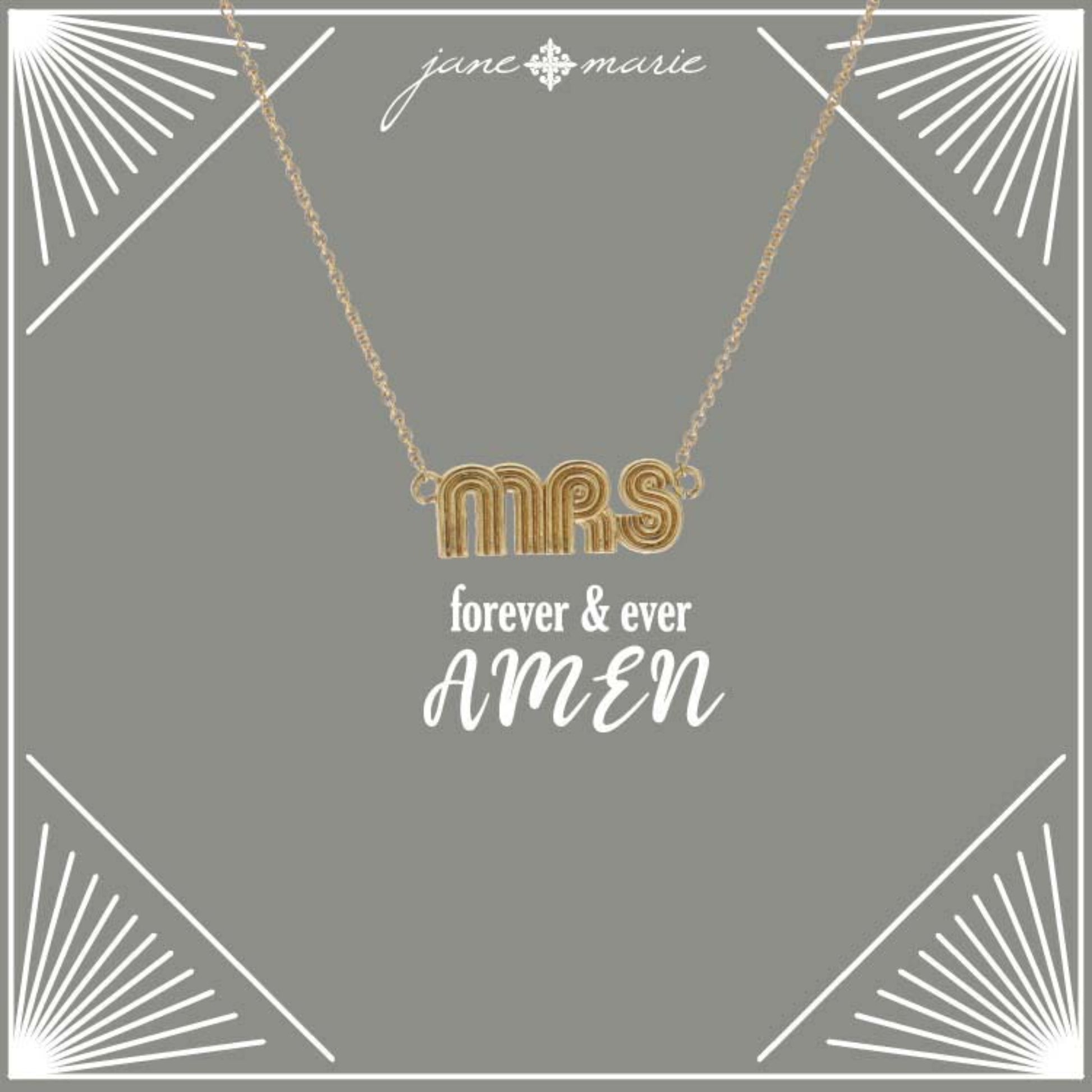 16" Gold "Mrs" Necklace, 3" Ext