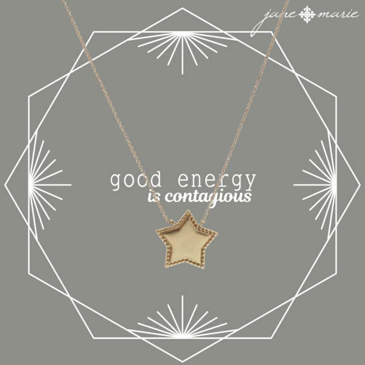16" Gold  Star with Raised Stud Accents Necklace, 3" Ext