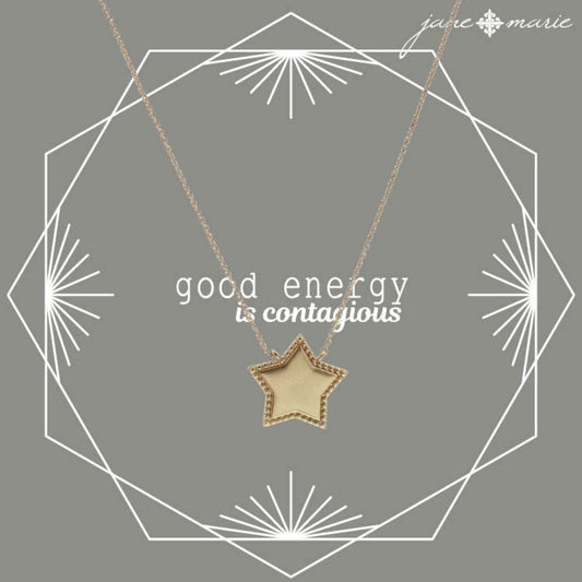 16" Gold  Star with Raised Stud Accents Necklace, 3" Ext