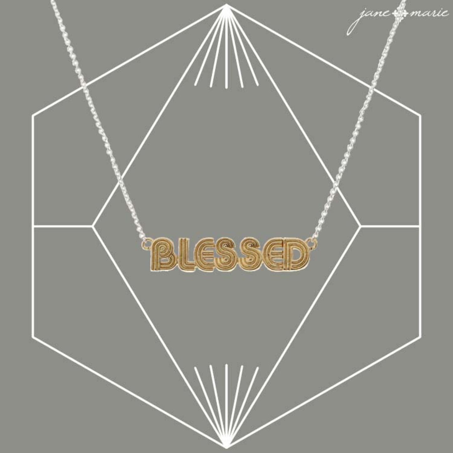 16" Gold "Blessed " Necklace, 3" Ext
