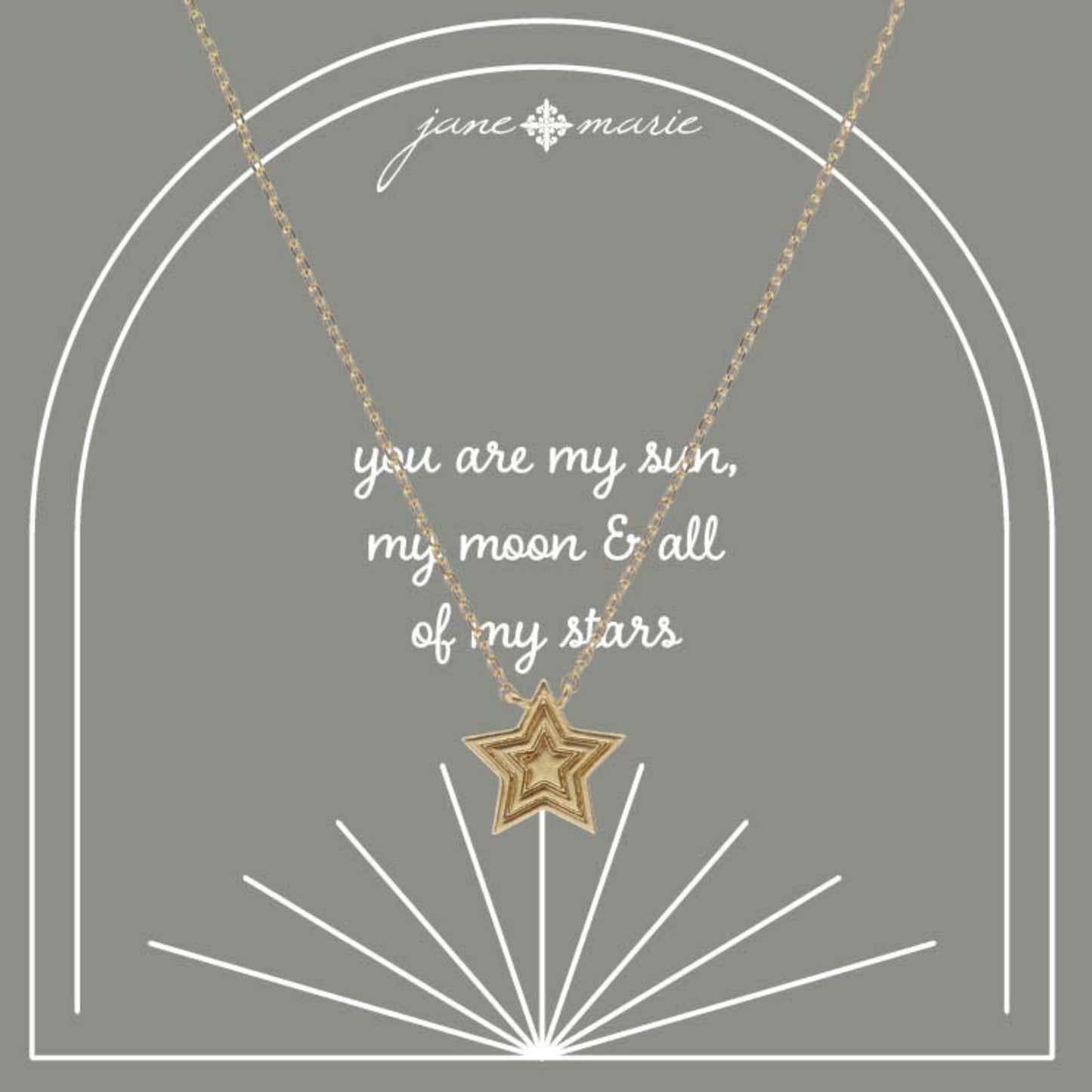 16" Gold Star Necklace, 3" Ext