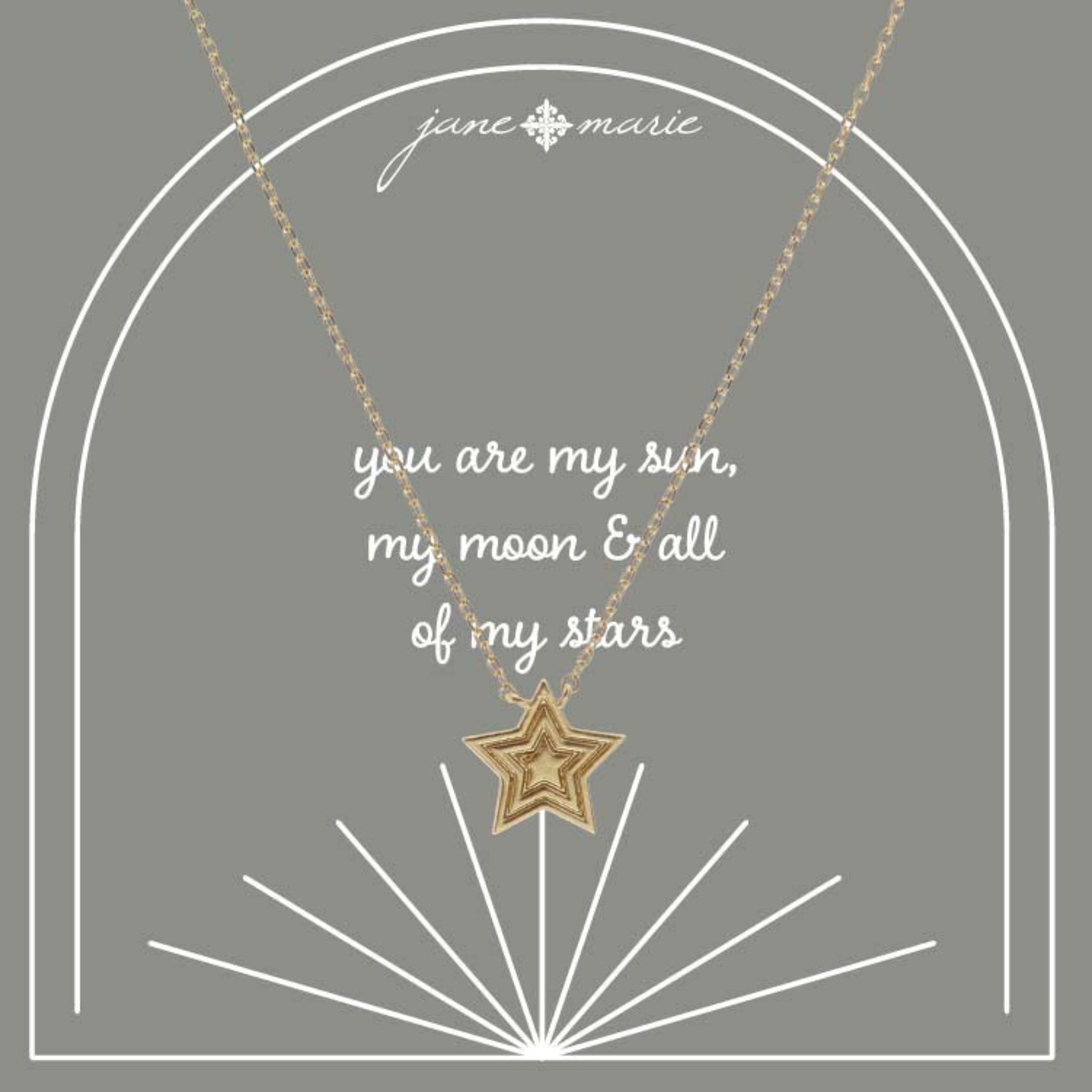 16" Gold Star Necklace, 3" Ext