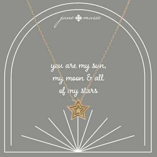 16" Gold Star Necklace, 3" Ext