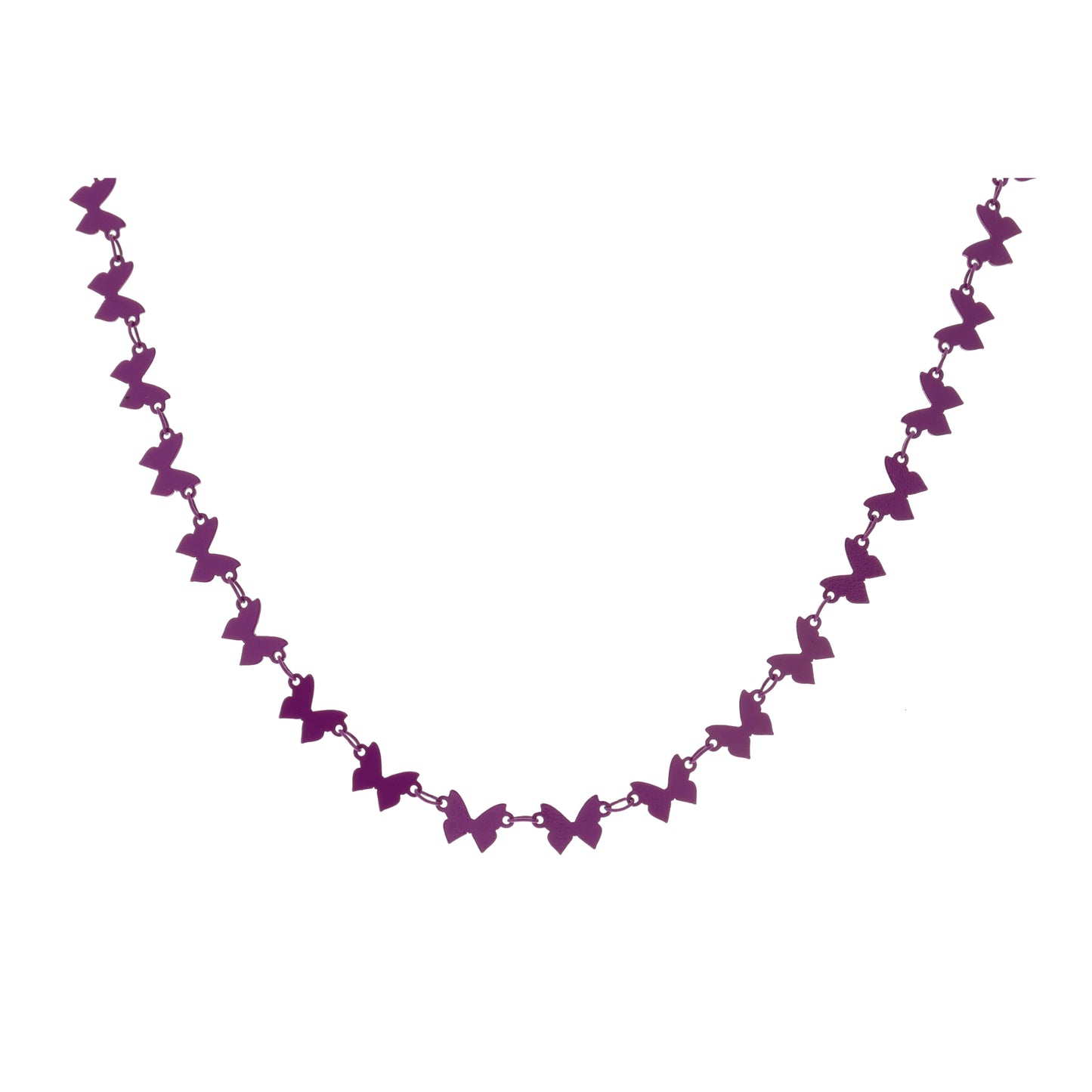 Kids 14" Purple Metal Butterflies Necklace, 3" Ext