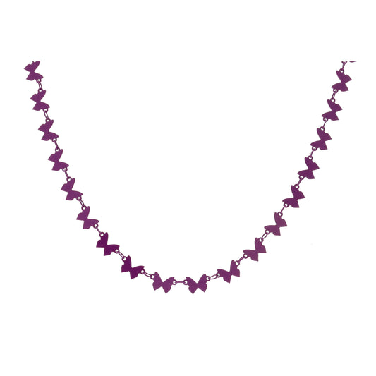Kids 14" Purple Metal Butterflies Necklace, 3" Ext