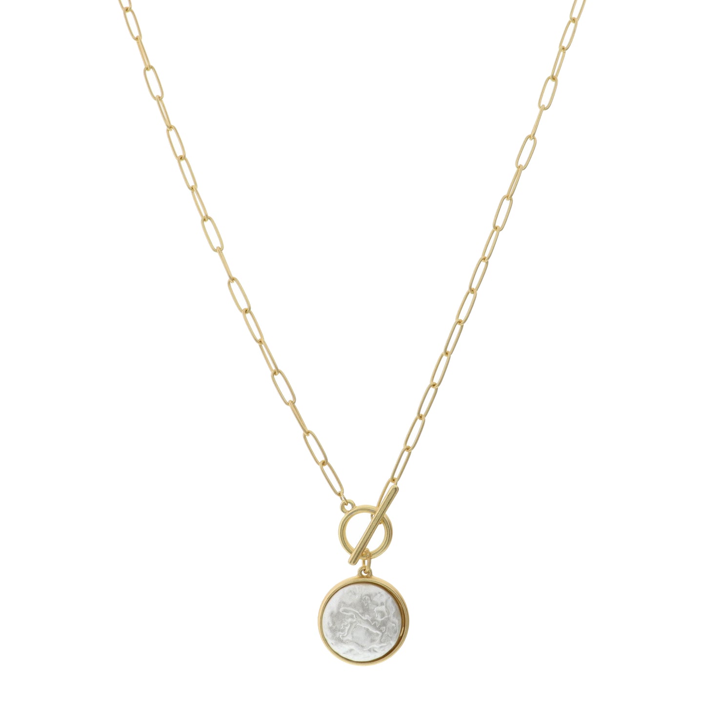 16" Chain with Round Pearl Dangle Necklace, 3" Ext