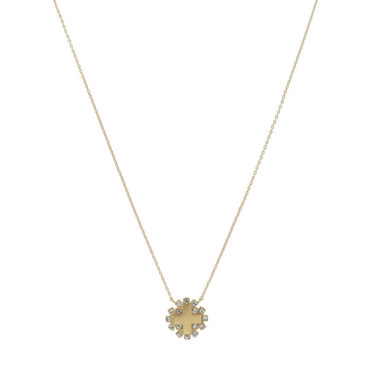 16"  Cross with Crystal Accents Necklace, 3" Ext
