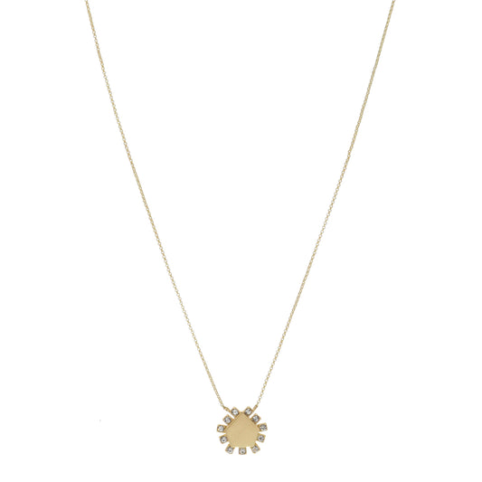 16"  Pentagon with Crystal Accents Necklace, 3" Ext