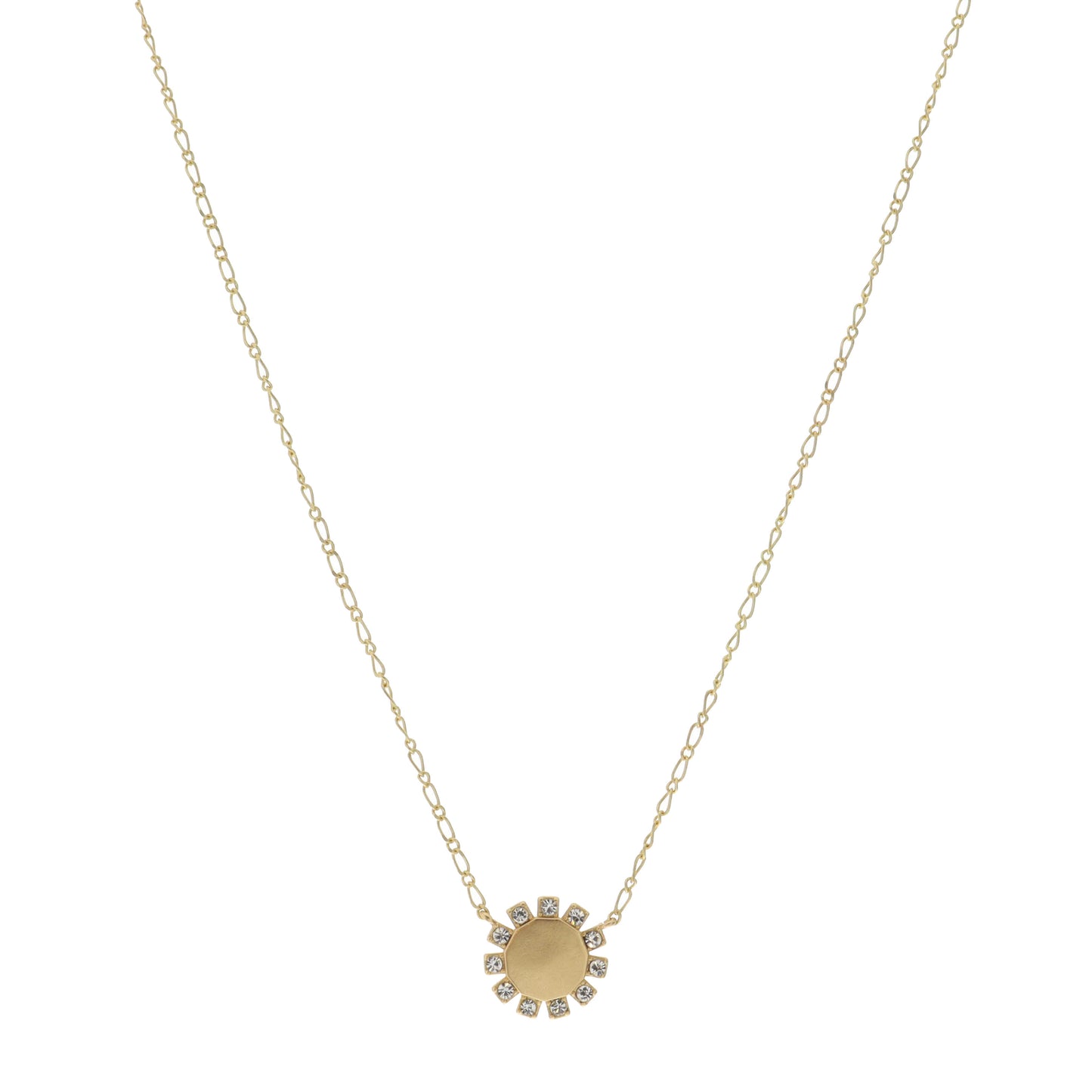 16"  Round with Crystal Accents Necklace, 3" Ext