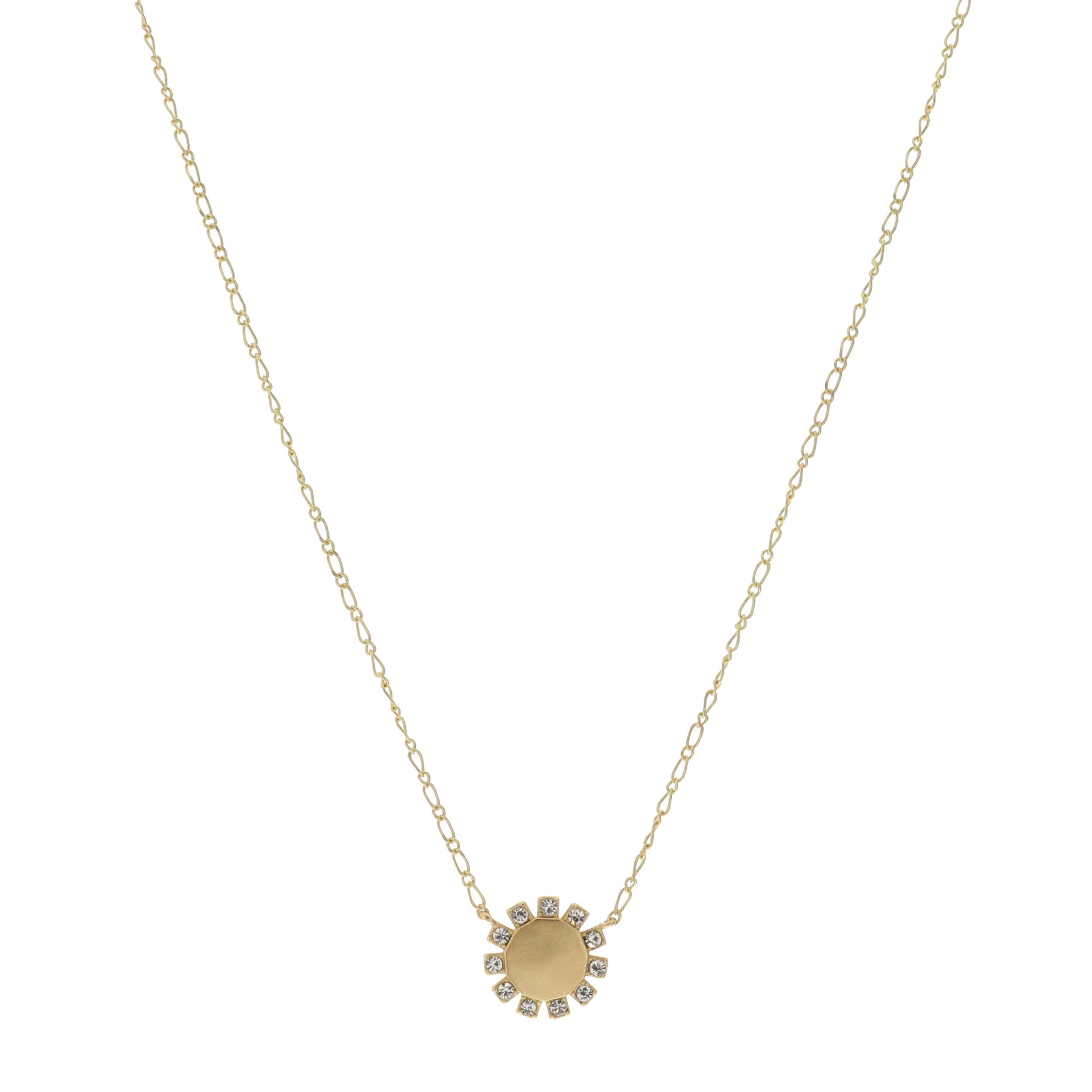 16"  Round with Crystal Accents Necklace, 3" Ext