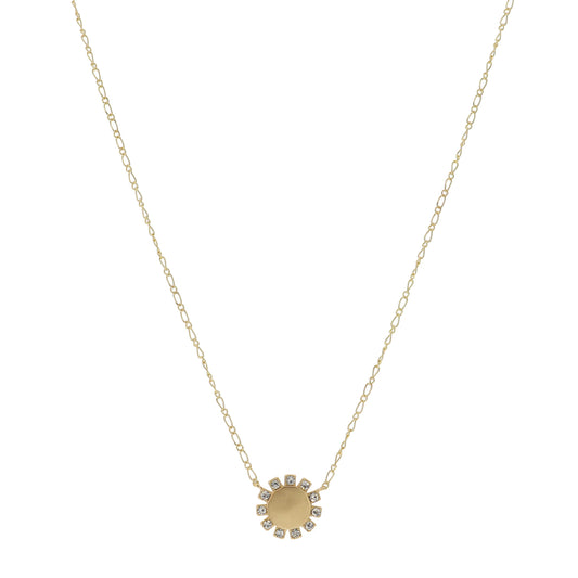 16"  Round with Crystal Accents Necklace, 3" Ext