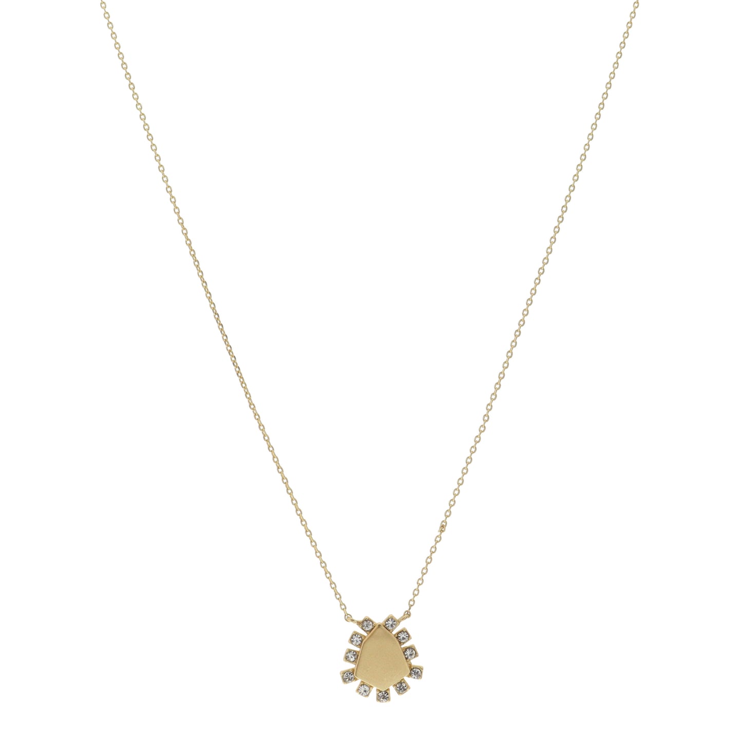16"  Shield with Crystal Accents Necklace, 3" Ext