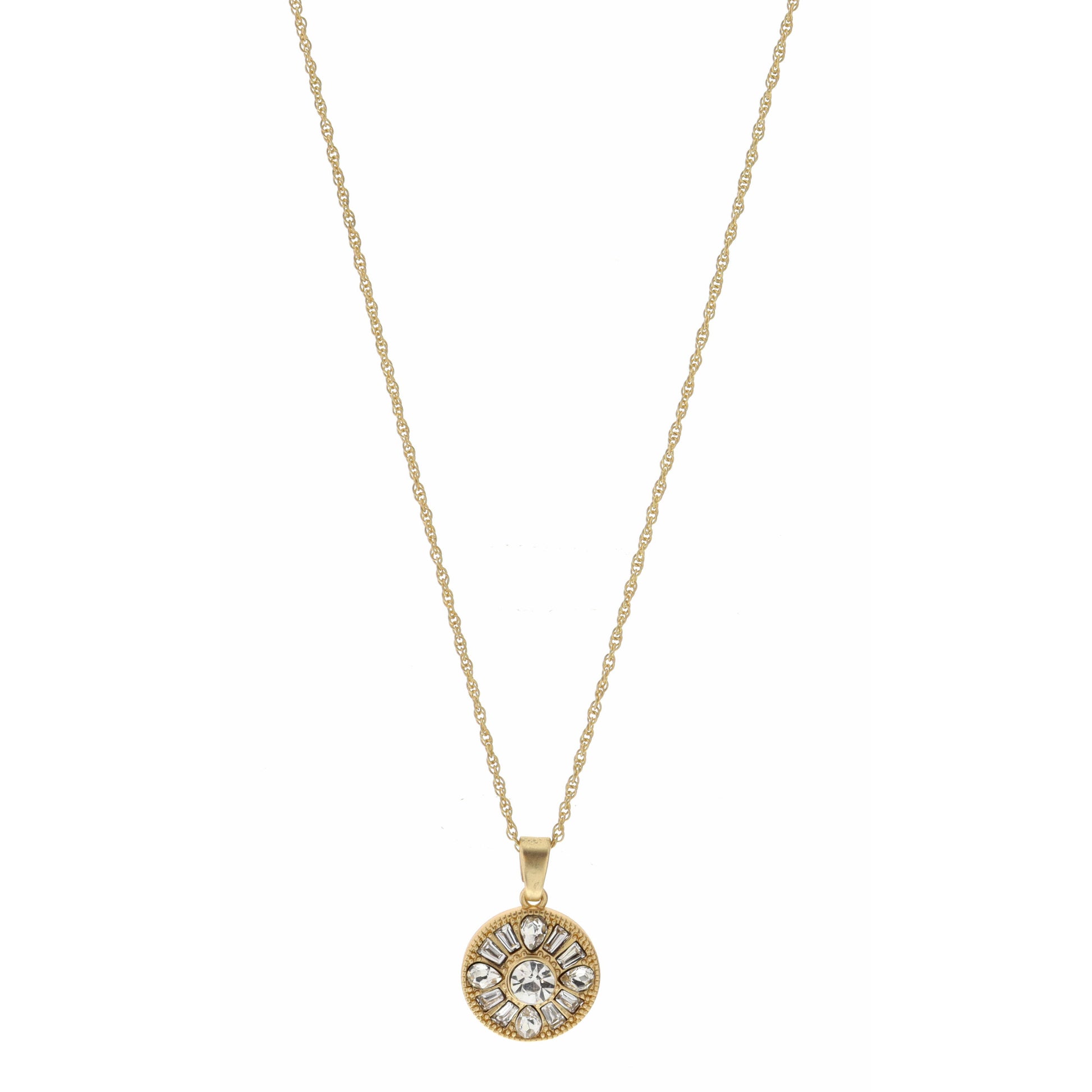 16-27" Adjustable Clear Crystal Circle Necklace
