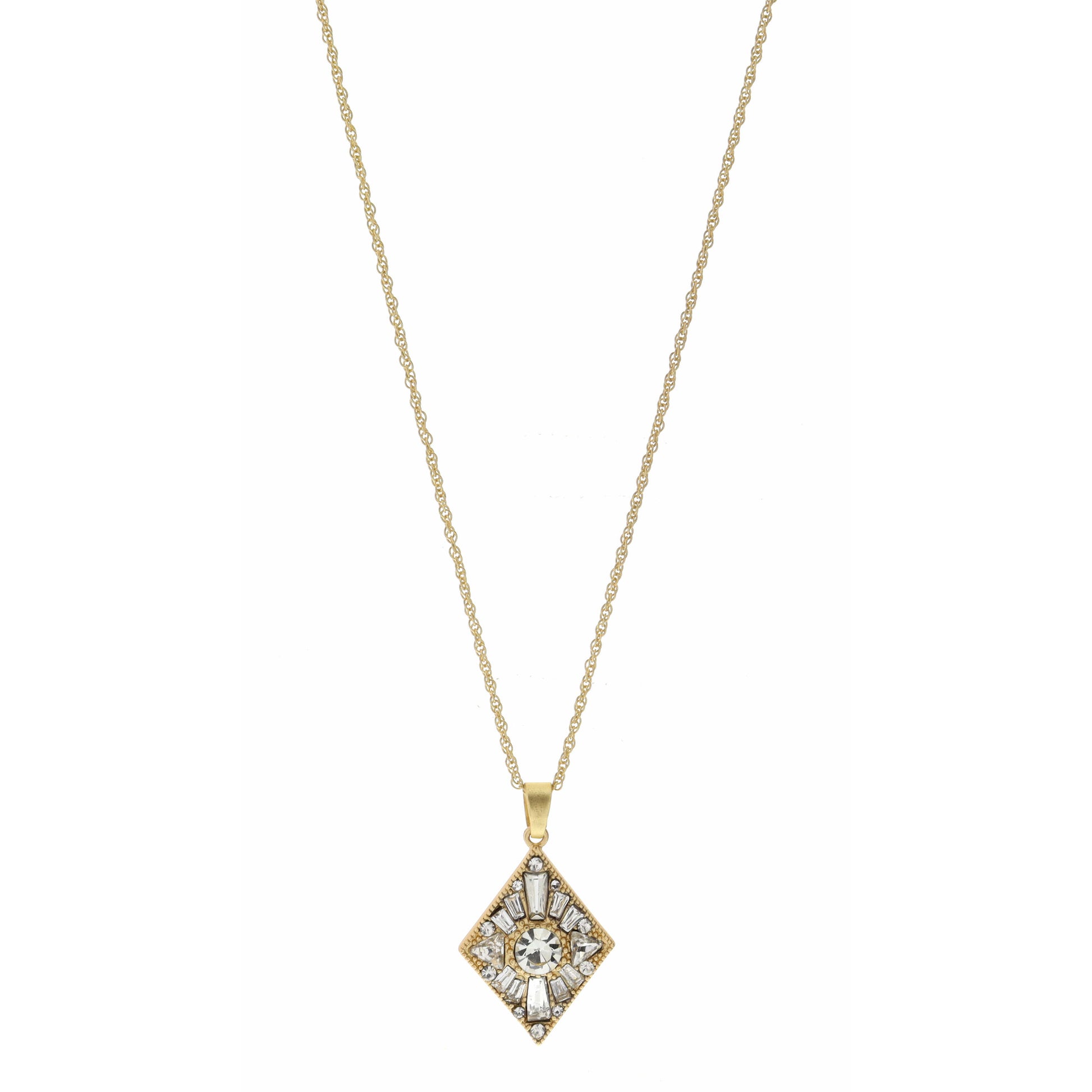 16-27" Adjustable Clear Crystal Diamond Necklace