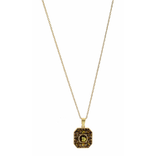 16-27" Adjustable Topaz Crystal Square Necklace