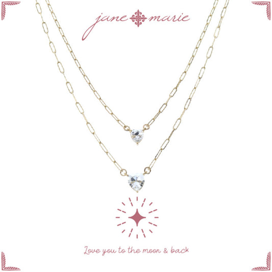 Kids 14", 16" Mom + Daughter Set, Hearts Necklace, 3" Ext