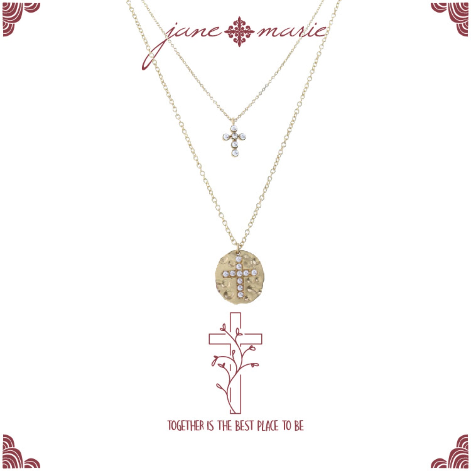 Kids 14", 16" Mom + Daughter Set, Pearl Crosses  Necklace, 3" Ext