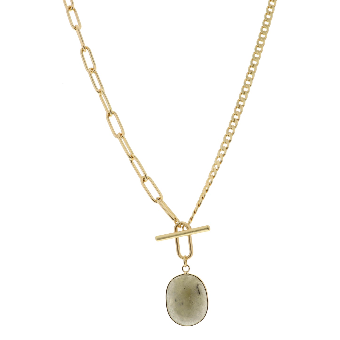 16" Labradorite Pendant Necklace, 3" Ext