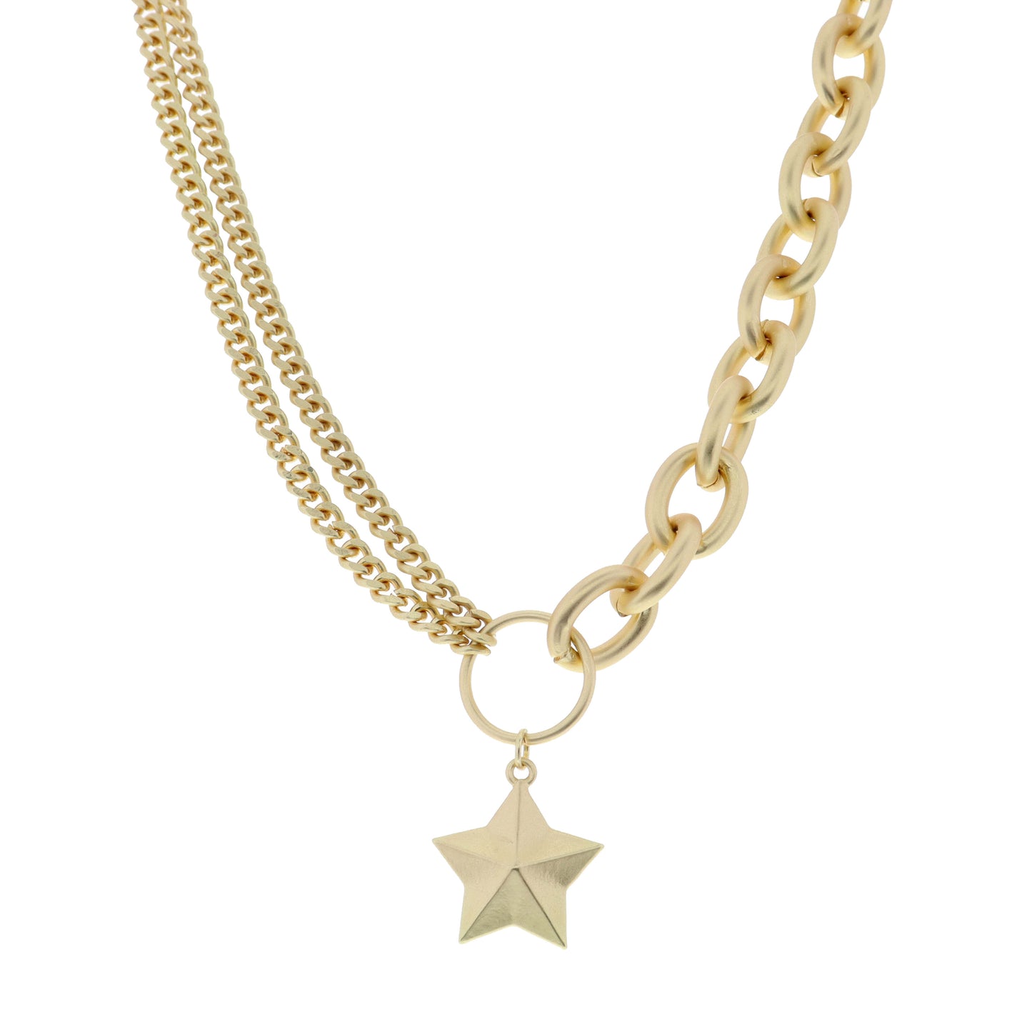 16" Matte Star Necklace, 3" Ext