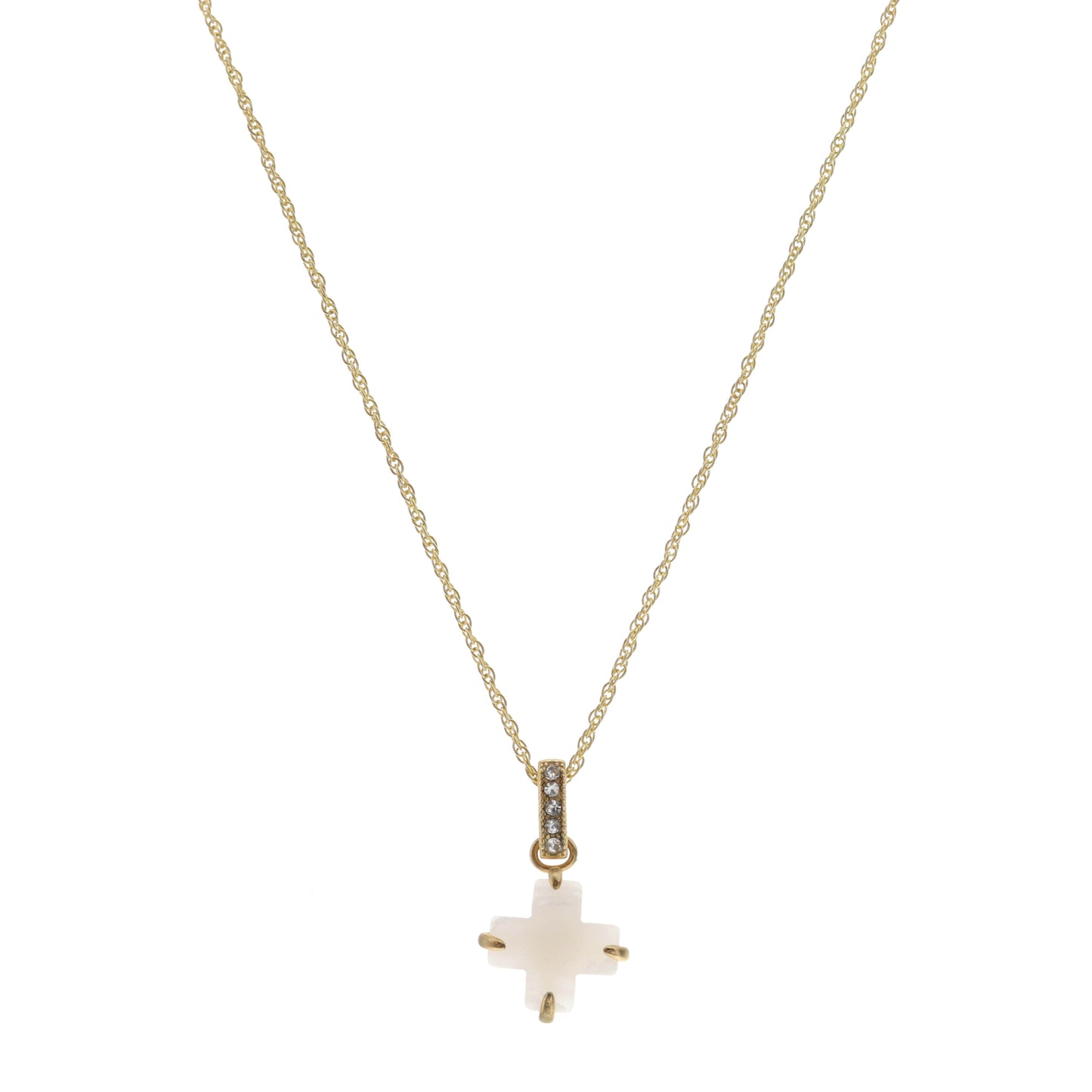 16" Natural Cross Necklace, 3" Ext
