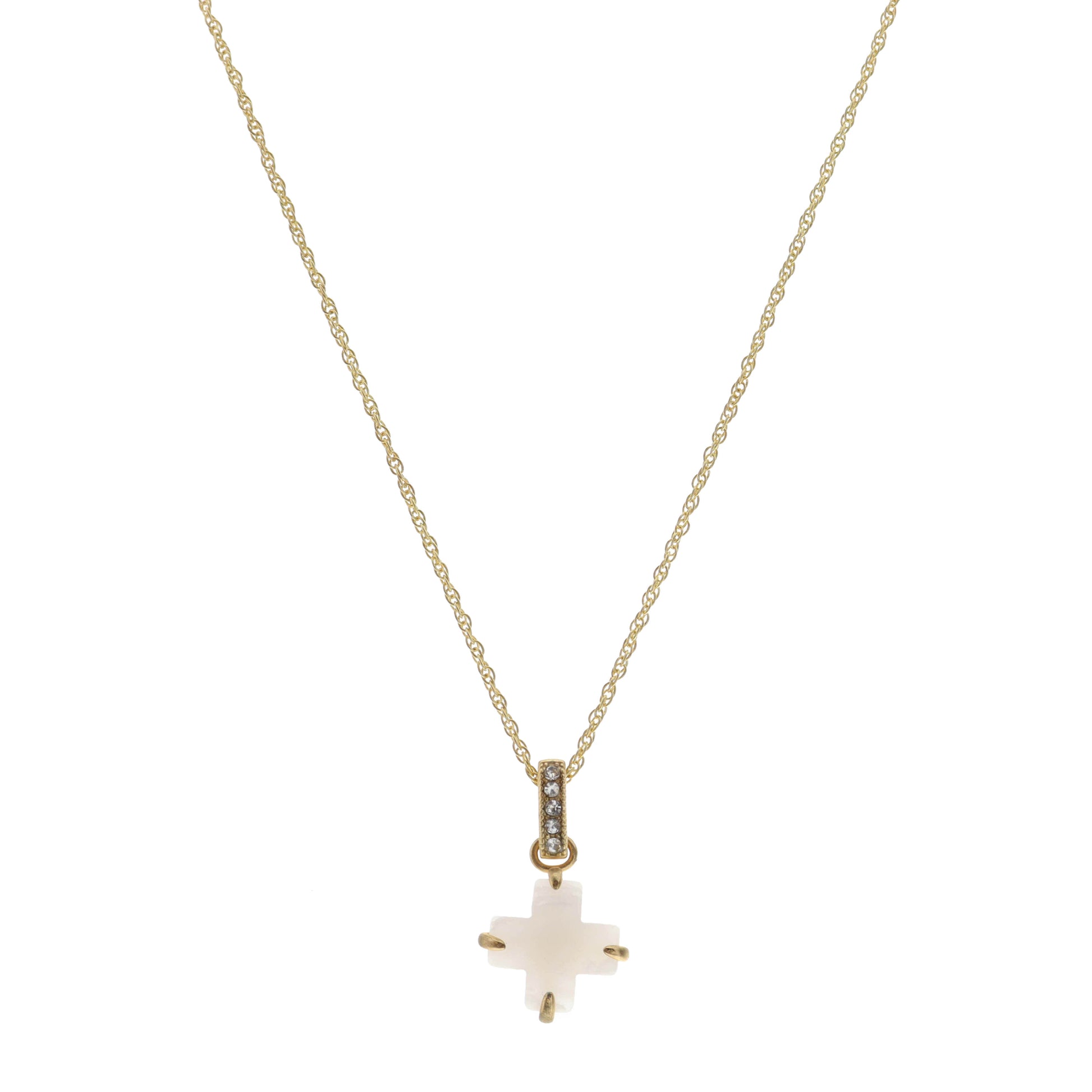 16" Natural Cross Necklace, 3" Ext