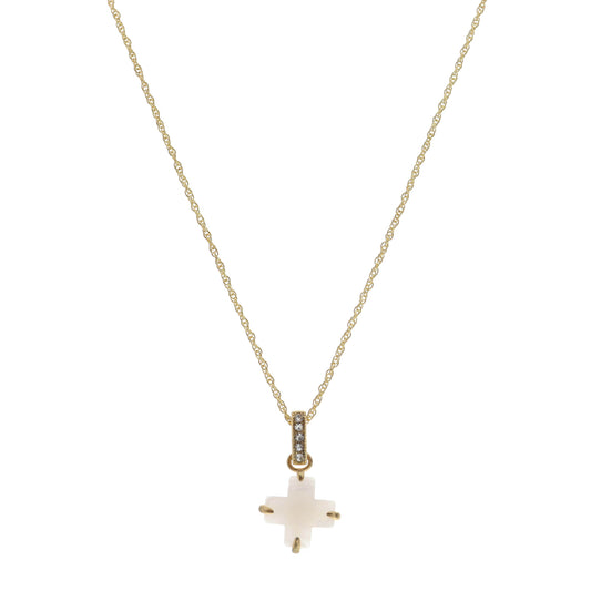 16" Natural Cross Necklace, 3" Ext