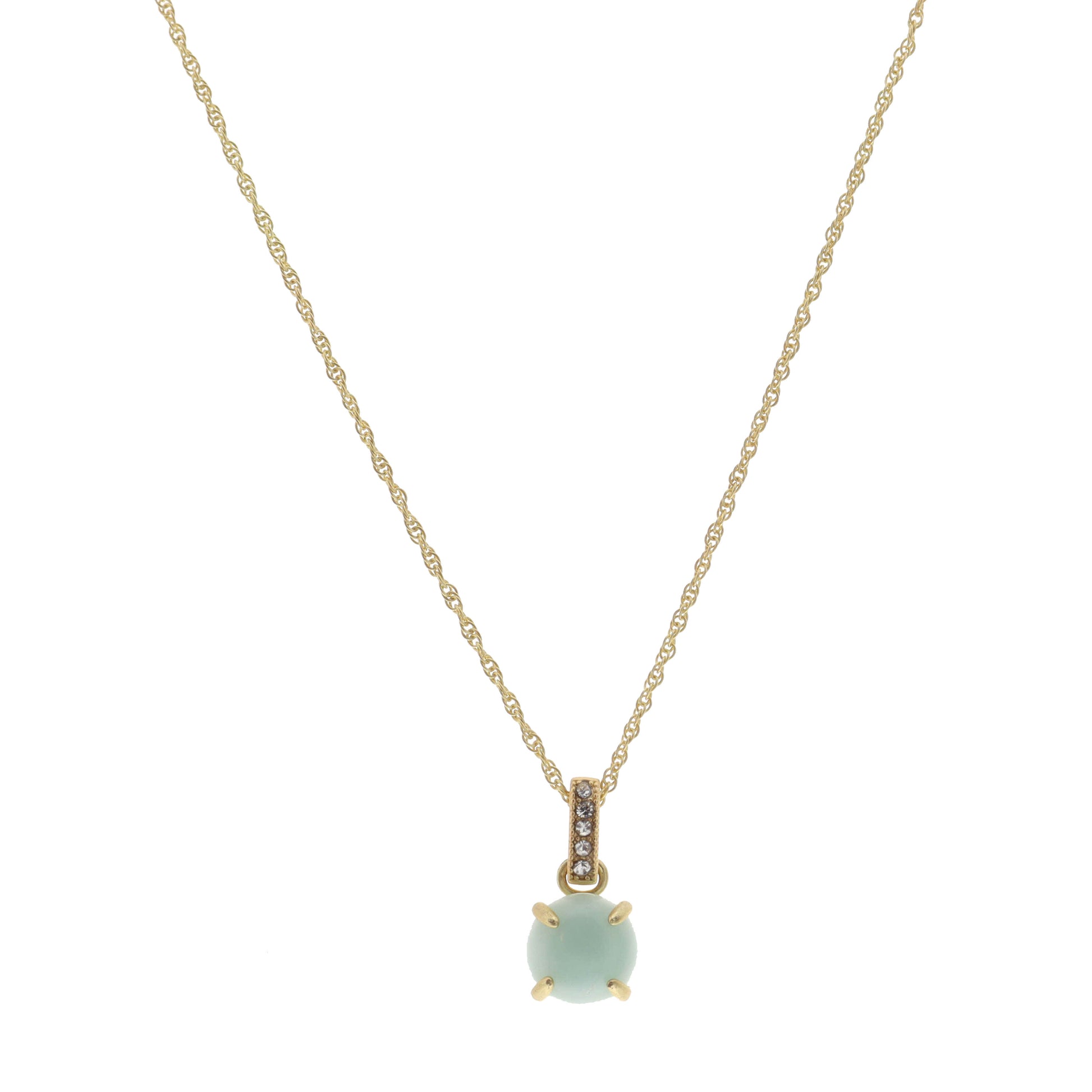 16" Amazonite Circle Necklace, 3" Ext