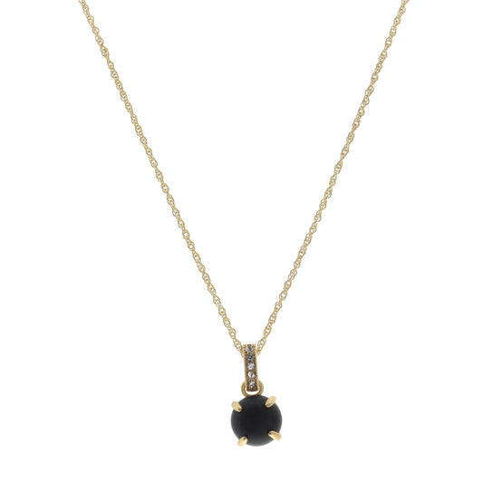 16" Jet Circle Necklace, 3" Ext