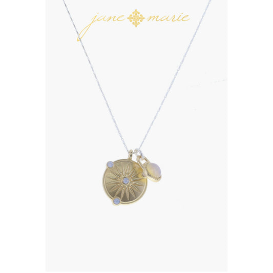 Gold Decorative Heart Padlock with Rose Quartz Heart, Crystal Necklace