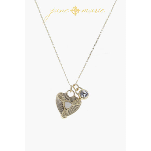Rounded Opalite Hexagon, Sun Ray Circle with Rose Quartz Circle Necklace