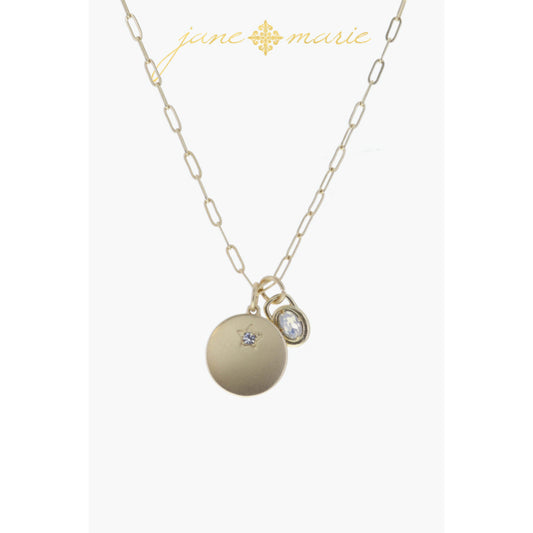 Bar with Crystals, Amazonite Rectangle in Double Prong Setting Necklace