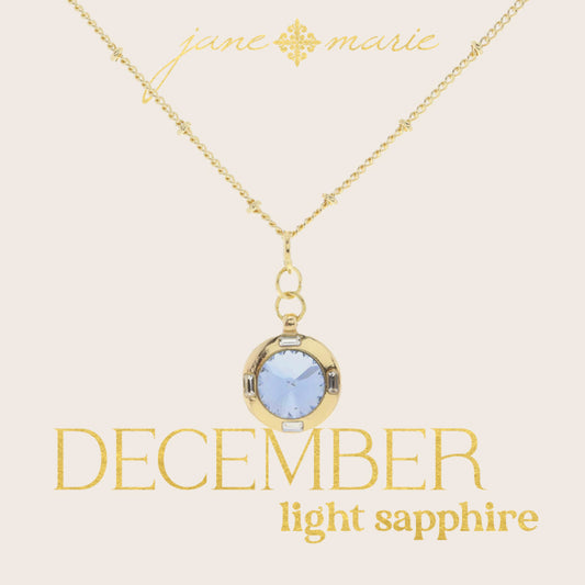Circle Sapphire Crystal in Gold Setting with Crystal Accents Necklace