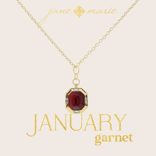 Emerald Garnet Crystal in Gold Setting with Clear Crystal Accents Necklace