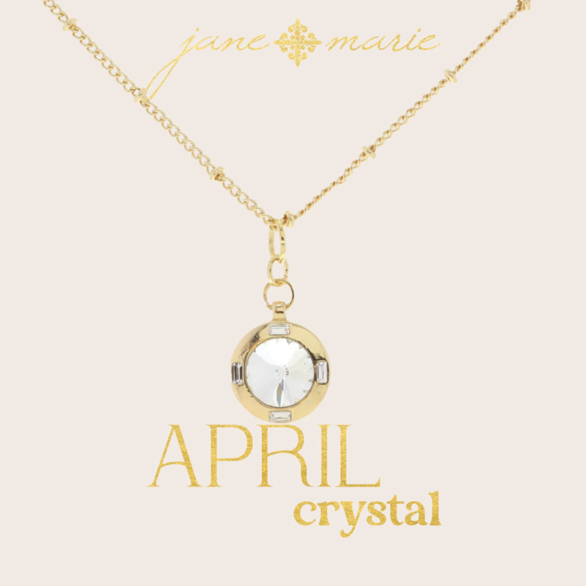 Circle Clear Crystal in Gold Setting with Clear Crystal Accents Necklace