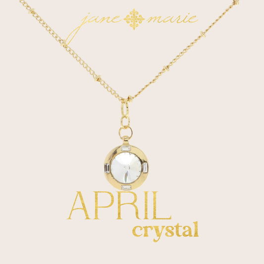 Circle Clear Crystal in Gold Setting with Clear Crystal Accents Necklace