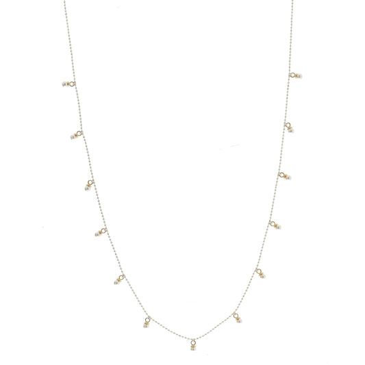 Multi Mini Pearl Drops Necklace