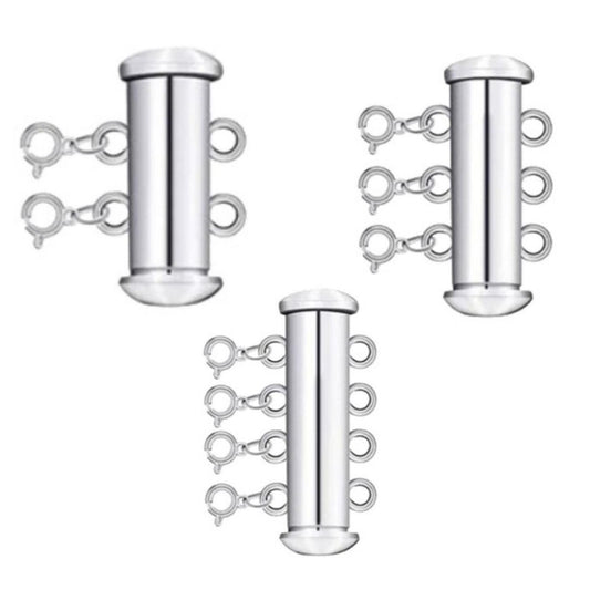 Silver Layered Necklace Clasps, No Display Package